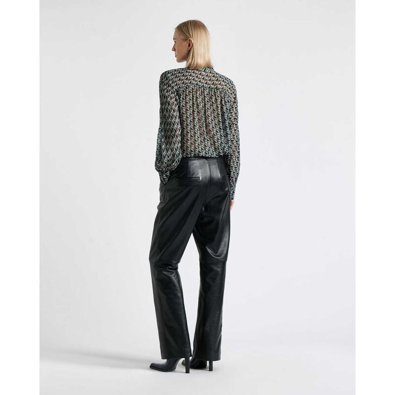 Cue Mod Geo Long Sleeve Blouse image number 1